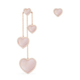 Asymmetric Pink Nacre Heart Earrings