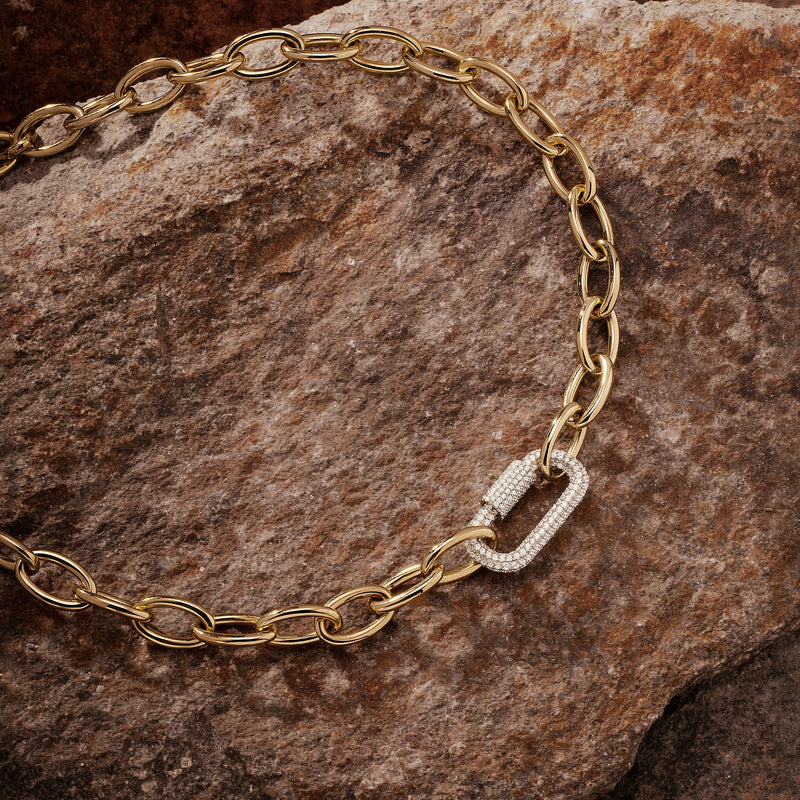 Pavé Chain-link Adjustable Necklace