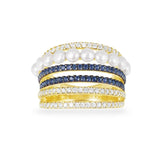 Multi-Hoop Ring with Pearls