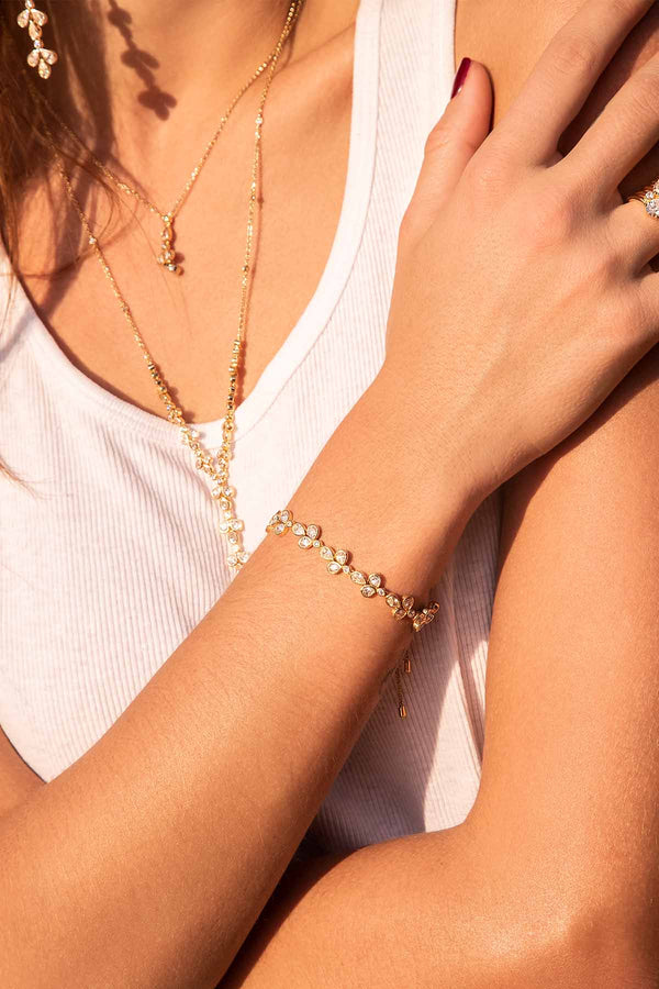 APM Monaco Flower Adjustable Bracelet in Yellow Gold