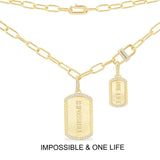  IMPOSSIBLE & ONE LIFE 可拆卸吊牌链条项链