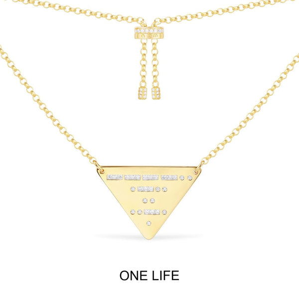 三角形ONE LIFE可调节项链