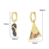 Asymmetric Flip-Flop and Happy Face Hoop Earring