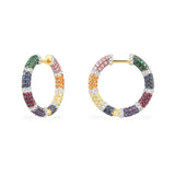 Multicolor Pavé Hoop Earrings