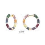 Multicolor Pavé Hoop Earrings