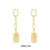 ONE LIFE可拆卸吊牌链条耳环