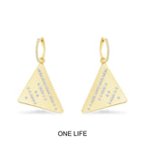 ONE LIFE Morse Code Triangle Earrings