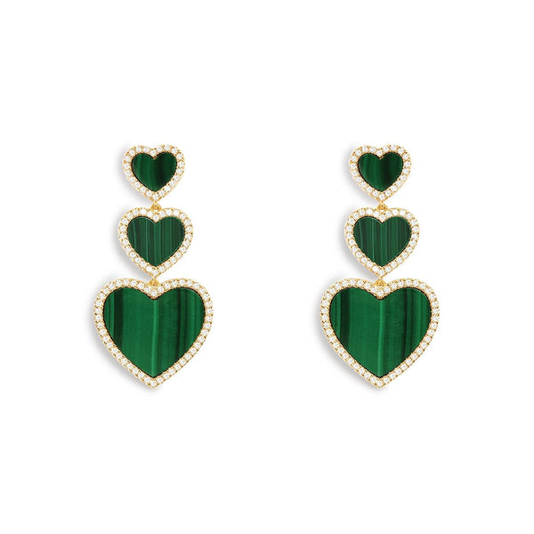 Zales Lab-Created Emerald Heart Earrings in Sterling Silver | CoolSprings  Galleria