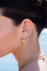APM Monaco Asymmetric Embellished Météorites Earrings with Ear Cuff in Yellow Gold