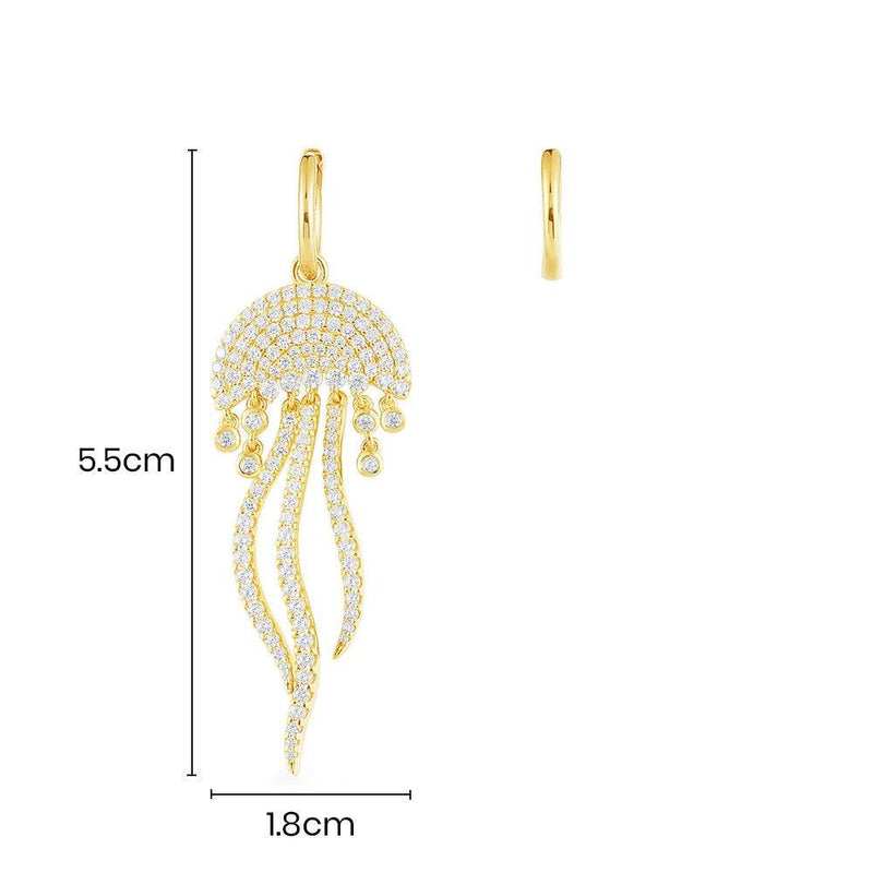 Asymmetric Jellyfish Earring and Hoop