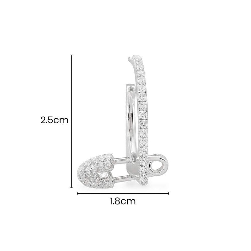 Single Safety Pin Hoop Earring
