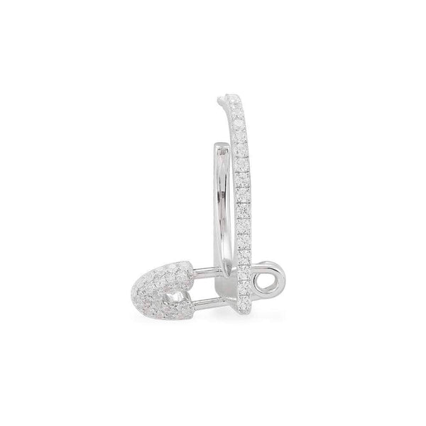 Single Safety Pin Hoop Earring