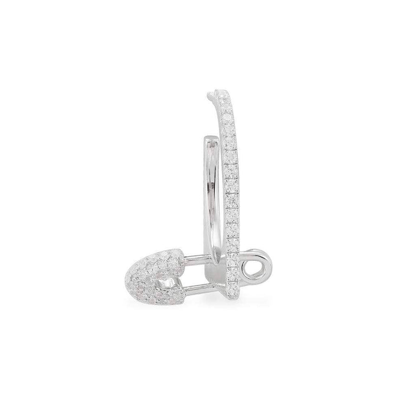 Single Safety Pin Hoop Earring
