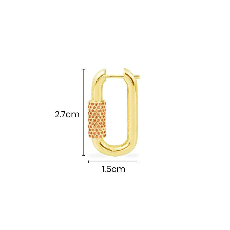Single Orange Chain Link Earring