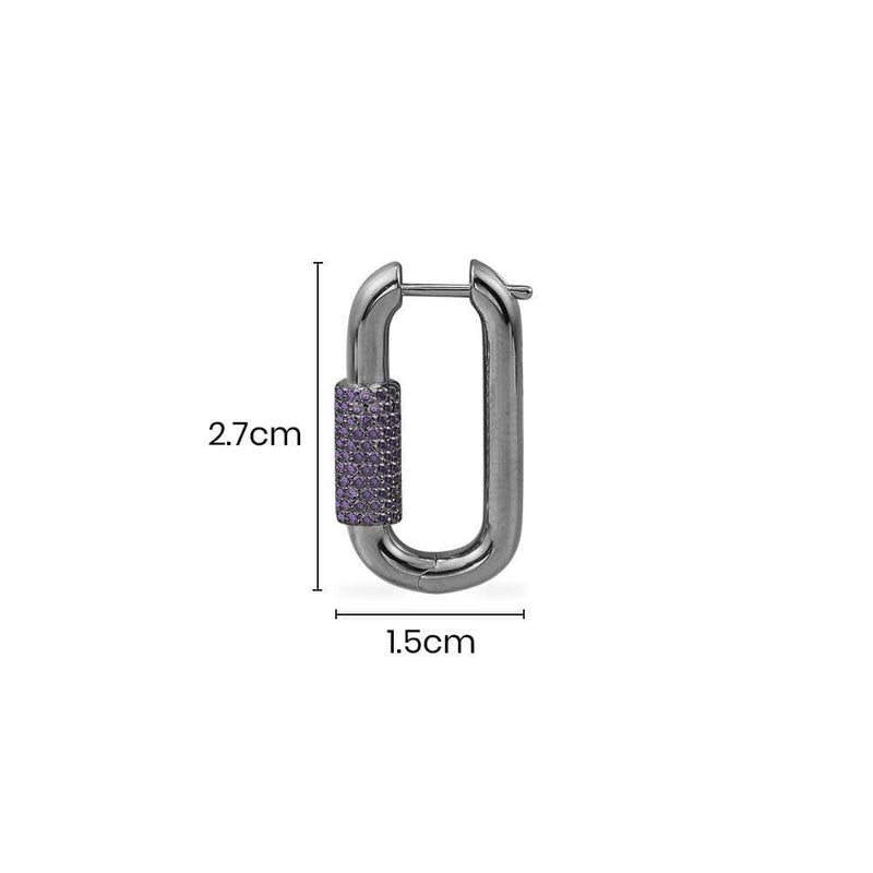 Single Purple Chain Link Earring
