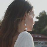 White Nacre Heart Stud Earrings