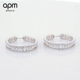 Double Paved Hoop Earrings with Pearls
