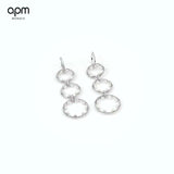 Long Pavé Hoop Earrings with Pearls