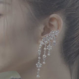 Single Pearl Drop Ear Cuff