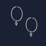 Hoop Earrings with Blue heart
