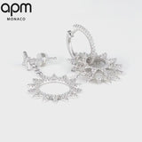 Asymmetric Sun Pendant Earrings